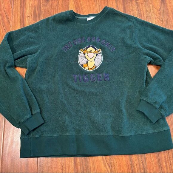 Disney Store Winnie the Pooh Tigger green fleece sweatshirt - Picture 1 of 8